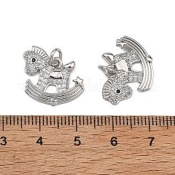 SHEGRACE Brass Micro Pave Clear Cubic Zirconia Pendants&nbsp;XGRQ4S410-747P