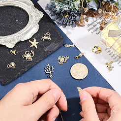 12Pcs 12 Styles Brass Pendants&nbsp;KK-BBC0028-07