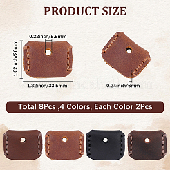 8Pcs 4 Colors Cowhide Key Sleeve&nbsp;FIND-CL0001-83