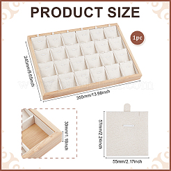 24 Grids Bamboo Pendant Display Trays with PU Imitation Leather Display Cards&nbsp;ODIS-WH0086-091A-03