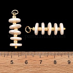 Electroplated Shell Pearl & Brass Pendants&nbsp;PALLOY-JF06078