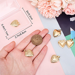 6Pcs Brass Locket Pendants&nbsp;KK-BBC0015-53