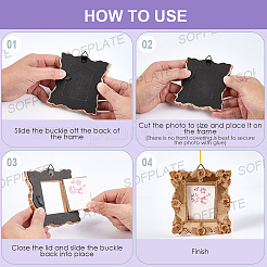 2 Sets 2 Styles Vintage Resin Hanging Photo Frame&nbsp;RESI-SP0001-21B-01
