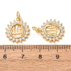 Brass Micro Pave Clear Cubic Zirconia Pendants&nbsp;CU-CBA2907-05A-G