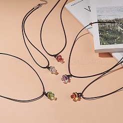 Alloy Witch Hat with Glass Mushroom Pendant Necklace for Women&nbsp;NJEW-JN04255