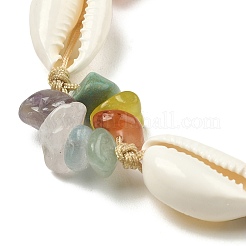 Gemstone & Cowrie Shell Braided Bead Bracelets&nbsp;BJEW-TA00384
