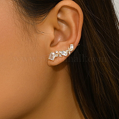 Brass Micro Pave Cubic Zirconia Stud Earrings for Women&nbsp;CY3944
