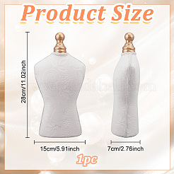Bust Shaped Floral Velveteen Necklace Display Stands&nbsp;ODIS-WH0099-190