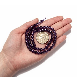 Natural Amethyst Round Bead Strands&nbsp;G-M304-18-6mm