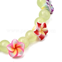 Baking Paint Imitation Jade Glass Round Beaded Stretch Bracelets&nbsp;BJEW-JB12060