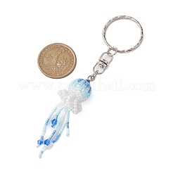 Handmade Glass Seed Beads Pendants Keychain&nbsp;KEYC-MZ00018