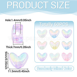 60Pcs UV Plating Transparent Acrylic Beads&nbsp;MACR-TADJ0001-07