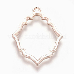 Rack Plating Alloy Open Back Bezel Pendants&nbsp;X-PALLOY-Q351-06RG-FF