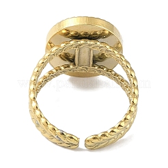 Ion Plating(IP) 304 Stainless Steel Enamel Oval Cuff Finger Rings&nbsp;RJEW-L107-068G-01