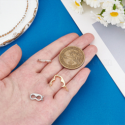 3Pcs 3 Colors Brass Micro Pave Clear Cubic Zirconia Twister Clasps&nbsp;KK-PH0014-47