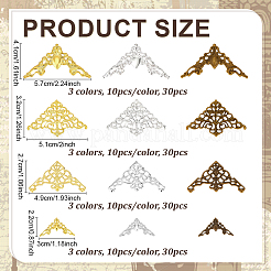 120Pcs 12 Styles Zinc Alloy & Iron Triangle Book Corner Protector&nbsp;FIND-PH0029-02