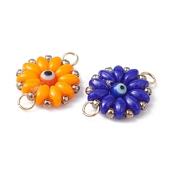 Glass & Lampwork Connector Charms&nbsp;PALLOY-YW0001-49