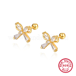 S925 Silver Zircon Butterfly Stud Earrings Unique Design&nbsp;IY5354-1