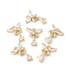 Brass Pave Cubic Zirconia Charms&nbsp;KK-G462-09KCG