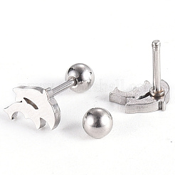 Tarnish Resistant 201 Stainless Steel Barbell Cartilage Earrings&nbsp;EJEW-R147-42