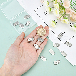 16Pcs 2 Style Oval with Moon & Star 304 Stainless Steel Cabochons&nbsp;STAS-DC0002-66