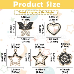 20Pcs 5 Styles Alloy Enamel Pendants&nbsp;FIND-YW0011-09