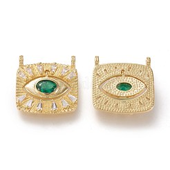 Brass Micro Pave Cubic Zirconia Pendant Links&nbsp;ZIRC-K086-21G