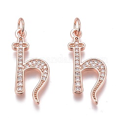 Brass Micro Pave Clear Cubic Zirconia Pendants&nbsp;ZIRC-O035-04