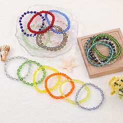 20Pcs Glass & Brass Beads Bracelets&nbsp;BJEW-SW001599-02