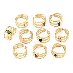 304 Stainless Steel Multi-layer Open Cuff Rings&nbsp;RJEW-Z078-06G