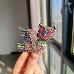 Owl Alloy Rhinestone Brooches&nbsp;PW-WG13AF2-01