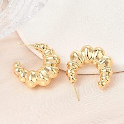 Brass Stud Earrings for Women&nbsp;KK-CBAD851-19G
