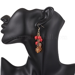 Synthetic Turquoise & Acrylic Dangle Earrings&nbsp;EJEW-JE06836