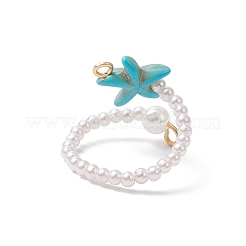 3Pcs 3 Colors Synthetic Turquoise Cuff Rings&nbsp;RJEW-JR00902
