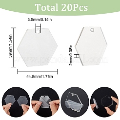 20Pcs Transparent Acrylic Blank Pendants&nbsp;TACR-SC0001-19