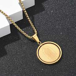 201 Stainless Steel Pendant Necklaces&nbsp;LS-NJEW-Z058-01G
