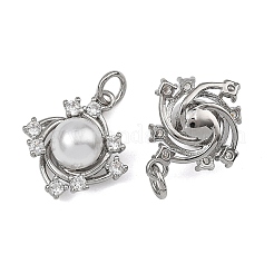 SHEGRACE Brass Pave Clear Cubic Zirconia Charms&nbsp;XGRQ4D909-663P
