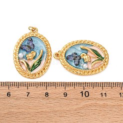 304 Stainless Steel Enamel Pendants&nbsp;STAS-U061-48G-01