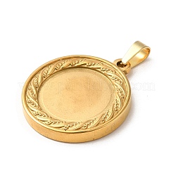 Ion Plating(IP) 304 Stainless Steel Pendants Cabochon Settings&nbsp;STAS-L272-002G
