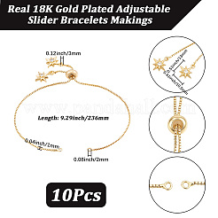 10Pcs 1MM Brass Box Chain Slider Bracelet Making&nbsp;MAK-BBC0001-37