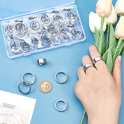 21Pcs 7 Size 201 Stainless Steel Plain Band Rings Set for Women&nbsp;RJEW-UN0002-80