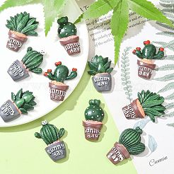 30Pcs 6 Styles Opaque Resin Plants Cabochons&nbsp;CRES-CJ0001-55