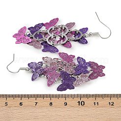 430 Stainless Steel Butterfly Dangle Earrings&nbsp;EJEW-A137-05P-02