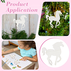 Unfinished Wooden Horse Pendants for Painting Arts&nbsp;LS-WOCR-WH0004-005