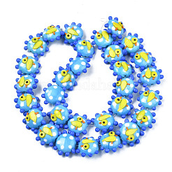 Handmade Bumpy Lampwork Beads Strands&nbsp;LAMP-N021-036B