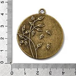 Tibetan Alloy Carved Leaf Pendant Cabochon Bezel Settings&nbsp;TIBEP-M018-86AB-NF