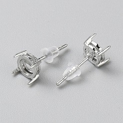 925 Sterling Silver Stud Earring Findings&nbsp;STER-WH0005-22