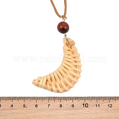 Boho Woven Rattan Pendant Long Necklaces&nbsp;WD-CBA76F6-01C