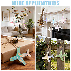 50Pcs Unfinished Wood Airplane Pendants&nbsp;WOOD-WH0029-207