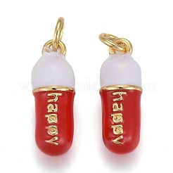 Brass Enamel Pendants&nbsp;KK-F821-51B